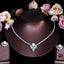 Elegant Bridal Geometric Zirconia Pearl Jewelry Set - Necklace and Earrings