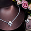 Elegant Bridal Geometric Zirconia Pearl Jewelry Set - Necklace and Earrings