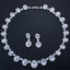 Elegant Bridal Water Droplet Flower Gemstone Earrings and Necklace Set