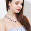 Elegant Bridal Water Droplet Flower Gemstone Earrings and Necklace Set