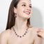 Elegant Bridal Water Droplet Flower Gemstone Earrings and Necklace Set