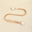 Elegant Heart Shape Gemstone Women's Chain Belt - Gold Double Layer Elastic Design