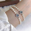 Elegant Geometric Imitation Pearl Aquamarine Women's Bracelet