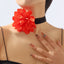 Elegant Retro Floral Velvet Rose Choker Necklace for Women