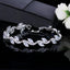 Elegant Shiny Leaf Zircon Inlay White Gold Plated Bracelet