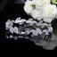 Elegant Shiny Leaf Zircon Inlay White Gold Plated Bracelet