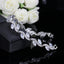 Elegant Shiny Leaf Zircon Inlay White Gold Plated Bracelet