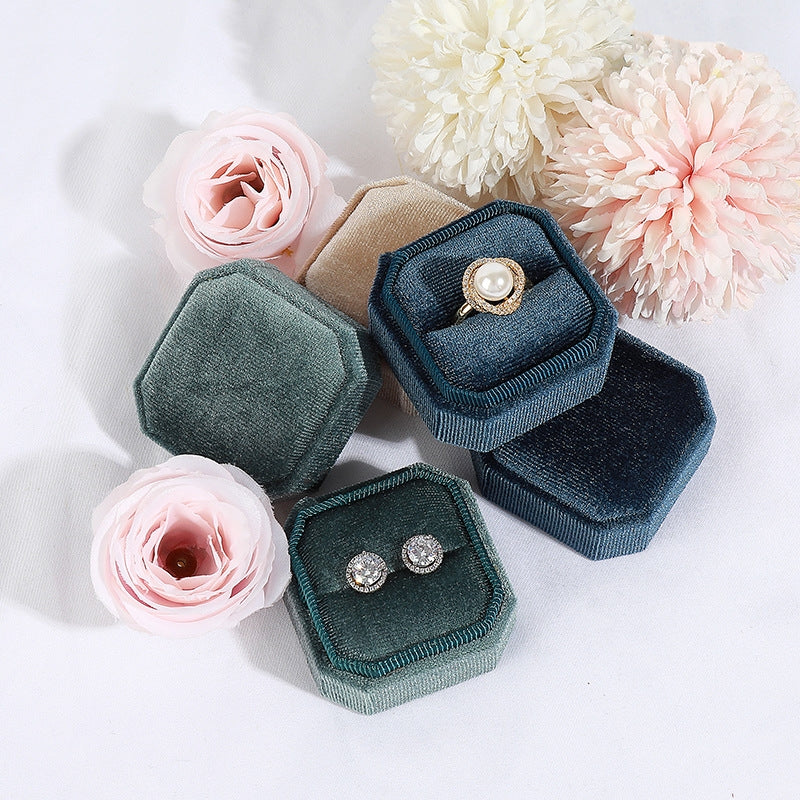 Elegant Octagonal Flannel Jewelry Storage Box