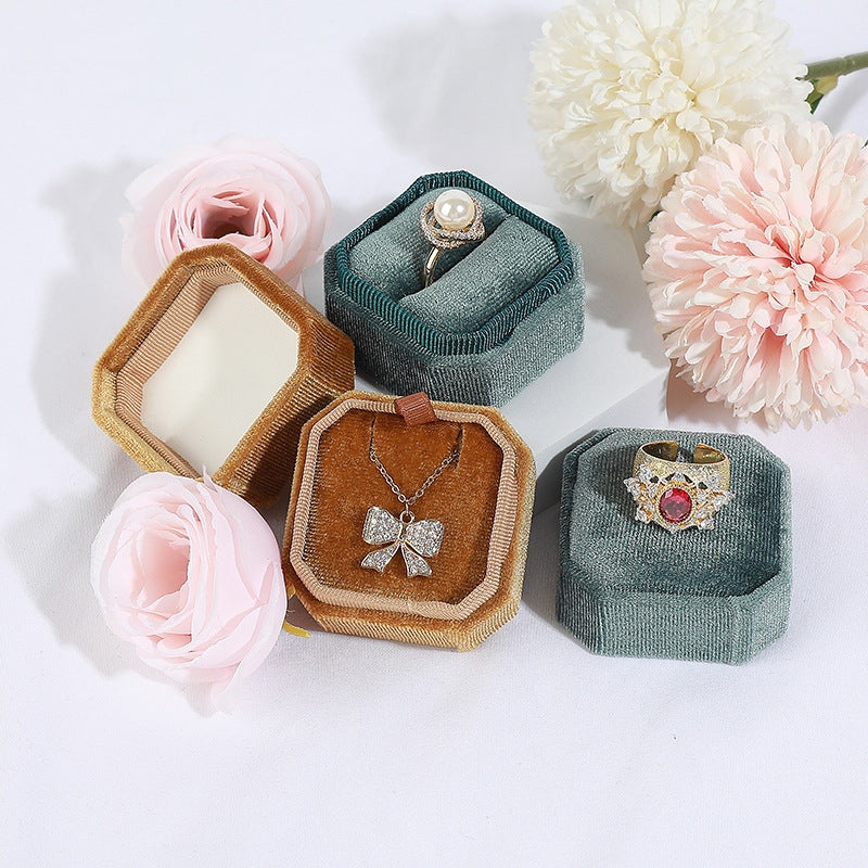 Elegant Octagonal Flannel Jewelry Storage Box