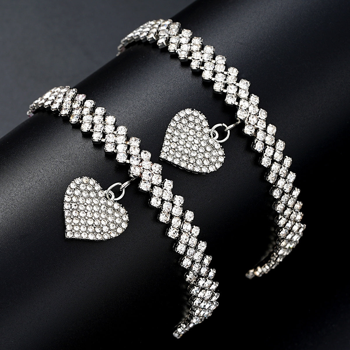 Elegant Heart Shape Rhinestone Inlay Women's Bracelet Anklet