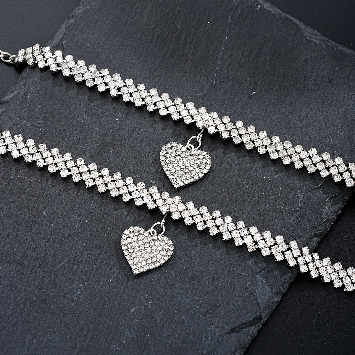 Elegant Heart Shape Rhinestone Inlay Women's Bracelet Anklet