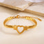 Elegant Heart-Shaped Stainless Steel Hollow Bracelet