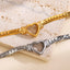 Elegant Heart-Shaped Stainless Steel Hollow Bracelet