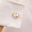 Elegant Pearl Heart Stainless Steel Cufflinks for Unisex French Shirt