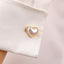 Elegant Pearl Heart Stainless Steel Cufflinks for Unisex French Shirt