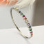 Elegant Heart-Shaped Zircon 18k Gold Plated Copper Bangle Bracelet