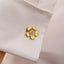 Elegant Heart Flower Bow Knot 18k Gold Stainless Steel Unisex Cufflinks