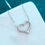 Elegant Heart Shape Sterling Silver Moissanite Pendant Necklace