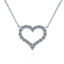 Elegant Heart Shape Sterling Silver Moissanite Pendant Necklace