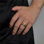 Elegant Roman Numeral Stainless Steel 14K Gold Plated Men's Ring