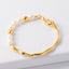 Elegant Asymmetrical Freshwater Baroque Pearl Bracelet with 18K Gold Plated Brass