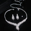 Elegant Rhinestone Inlay Bridal Jewelry Set - Necklace and Earrings