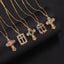 Elegant Multicolor Zircon Cross Pendant Necklace