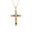 Elegant Multicolor Zircon Cross Pendant Necklace