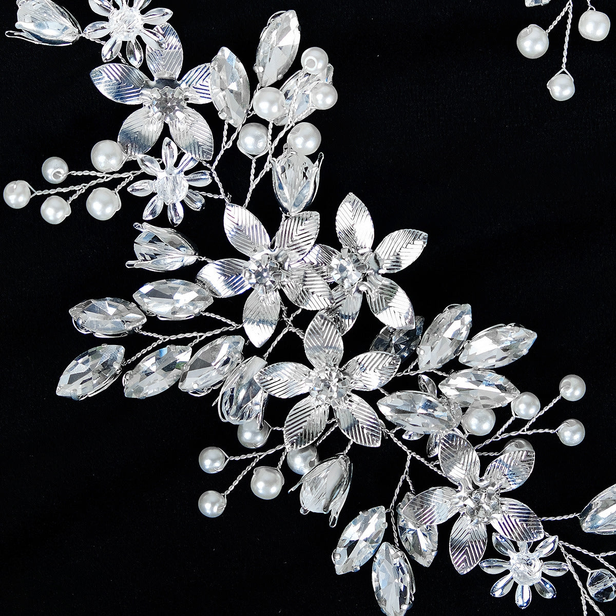 Elegant Bridal Crystal Pearl Rhinestone Hair Accessory Set