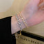 Elegant Geometric Zircon Crystal Adjustable Tassel Bracelet - Luxury Women's Jewelry