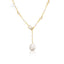 Elegant Baroque Freshwater Pearl Geometric Copper Pendant Necklace