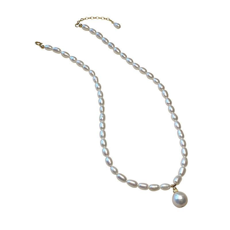 Elegant Geometric Pearl Pendant Necklace for Women