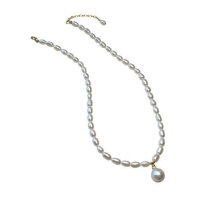 Elegant Geometric Pearl Pendant Necklace for Women