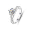 Elegant Geometric Moissanite Sterling Silver Crossover Ring