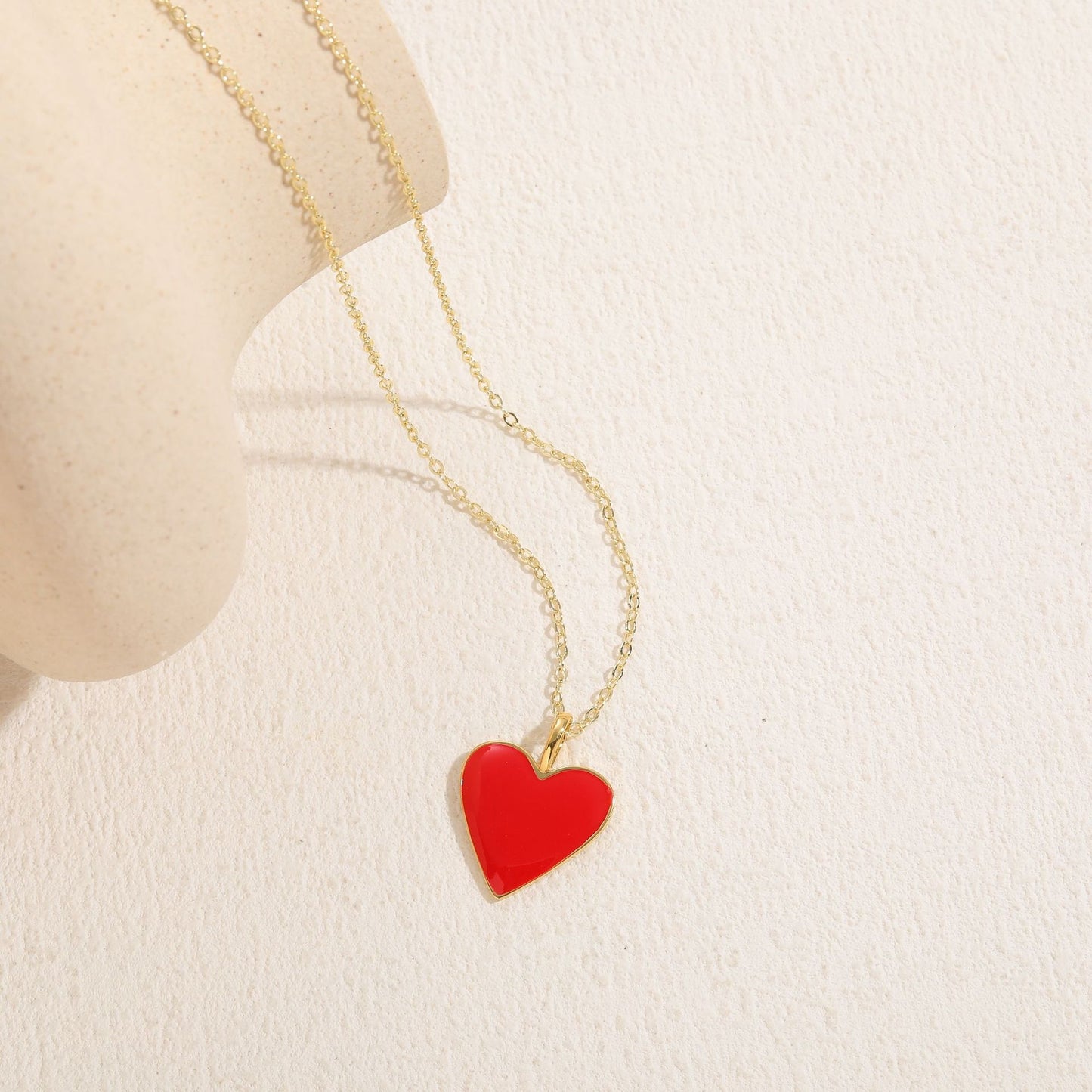 Elegant Heart Shape 14k Gold Plated Brass Pendant Necklace