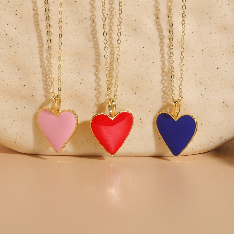 Elegant Heart Shape 14k Gold Plated Brass Pendant Necklace