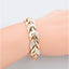 Elegant Leaf Zircon Inlay Adjustable Gold Bracelet for Women