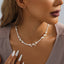 Elegant Geometric Imitation Pearl Beaded Women's Necklace