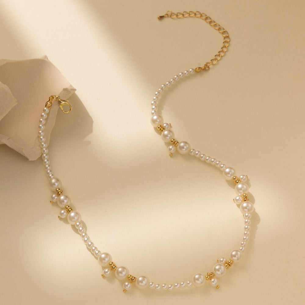 Elegant Geometric Imitation Pearl Beaded Women's Necklace