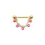 Elegant Geometric Gold Plated Nipple Ring with Red Floral Glass Rhinestones