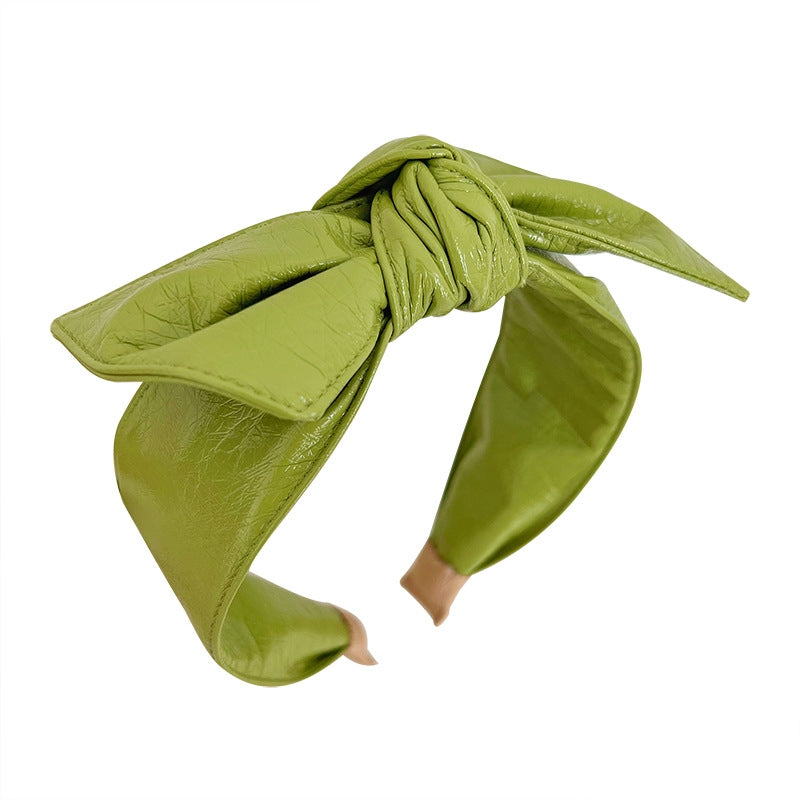 Elegant Solid Color Bow Knot Wide Hair Band