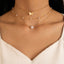 Elegant Geometric Butterfly Pearl Multi-Layer Necklace