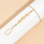 Elegant Leaf Alloy Plated Women's Bracelet with Rice Bead Finger Chain