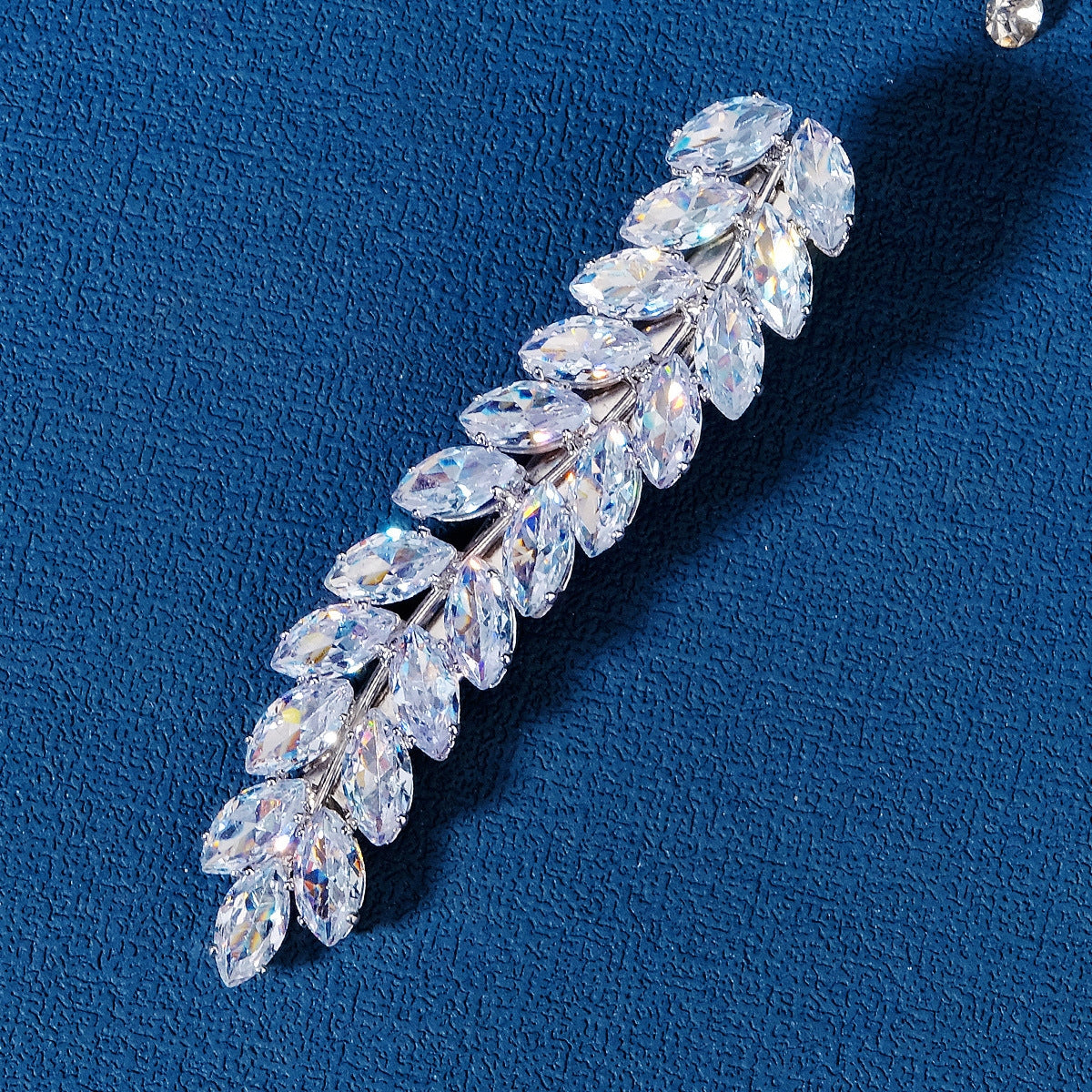 Elegant Zircon Leaf Rhinestone Hair Clip