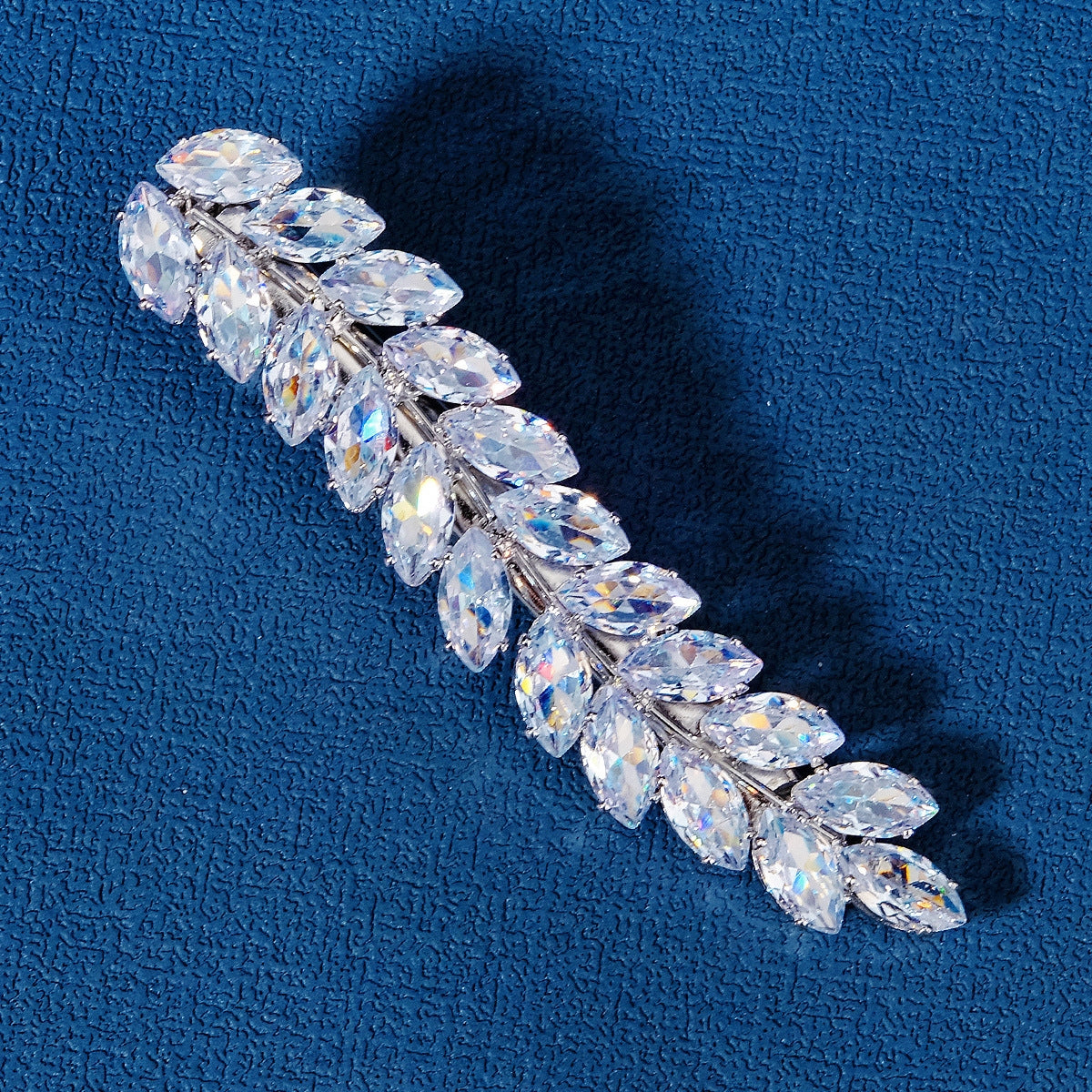 Elegant Zircon Leaf Rhinestone Hair Clip