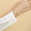 Elegant Stainless Steel English Letter Shell Bracelet - Adjustable Gold Square Design for Women