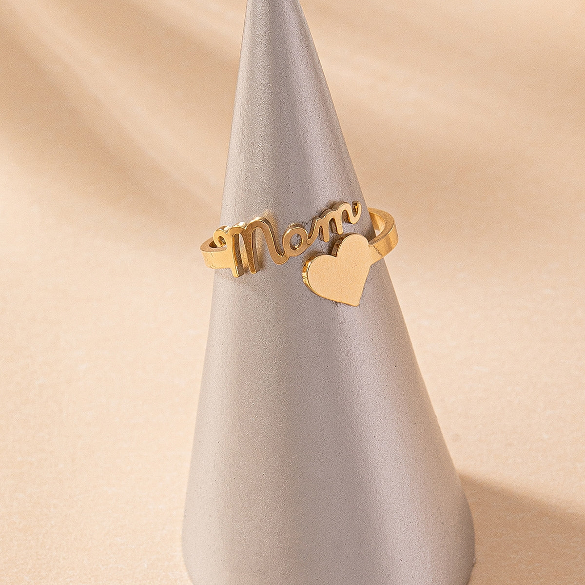 Elegant Heart Letter Mom Rings - Mother's Day Gift