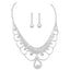 Elegant Rhinestone Floral Necklace and Earring Jewelry Set for Women