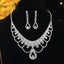 Elegant Rhinestone Floral Necklace and Earring Jewelry Set for Women