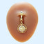 Elegant Heart Shape Zircon Inlay Gold Plated Belly Button Ring and Clip